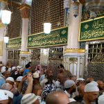 A file photo shows the interior of The Prophet's Mosque in Medina.