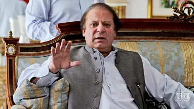 A file photo is shown of PML(N) chief Nawaz Sharif.
