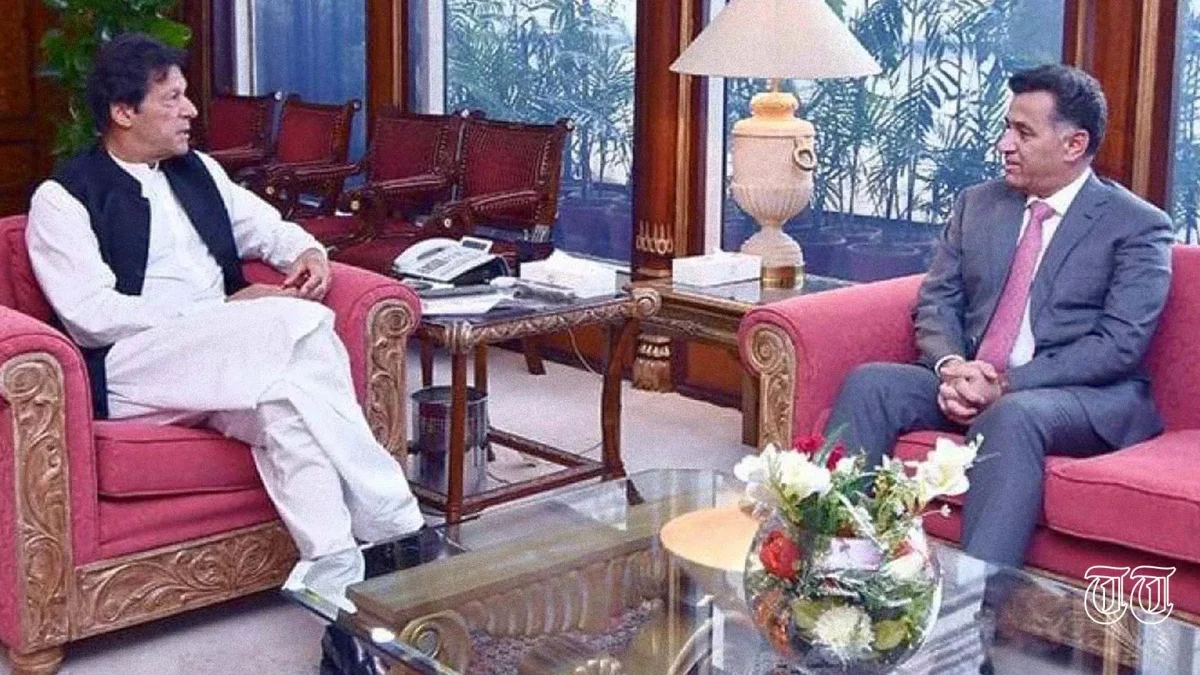 A file photo is shown of former prime minister Imran Khan with former DG ISI Faiz Hameed.