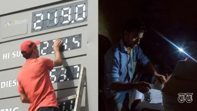 A combination photo shows the effects fuel and energy crises across Pakistan.