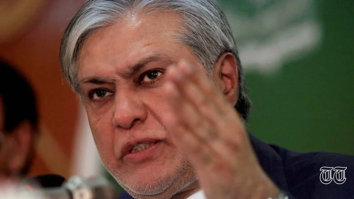 A file photo is shown of Senator Ishaq Dar.