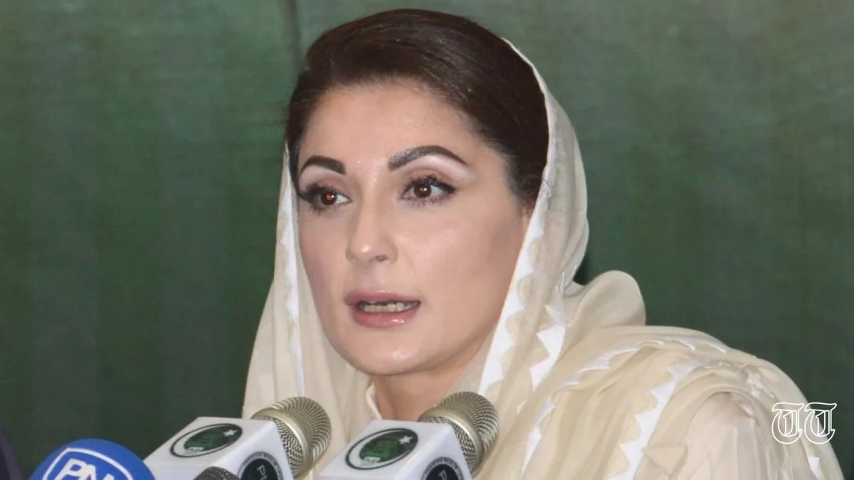 PML(N) vice president Maryam Nawaz delivers a press conference at Lahore.