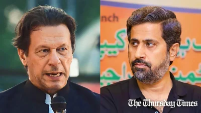 A combined file photo is shown of PTI chairman Imran Khan (L) and former MPA for the Punjab Fayyaz ul Hassan Chohan (R). — FILE/THE THURSDAY TIMES