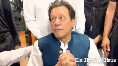 A file photo is shown of PTI chairman Imran Khan at Islamabad High Court. — FILE/THE THURSDAY TIMES