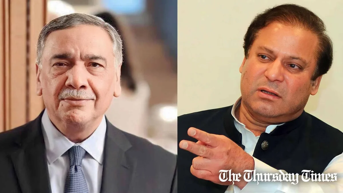 A combined file photo is shown of former Supreme Court CJ Asif Saeed Khan Khosa (L) and PML(N) chief Nawaz Sharif (R). — FILE/THE THURSDAY TIMES