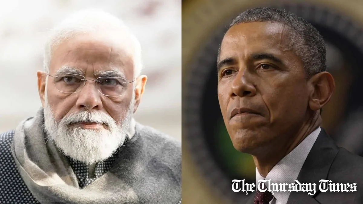 Bharati prime minister Narendra Modi (L) and former U.S. president Barack Obama (R) are shown. — FILE/THE THURSDAY TIMES