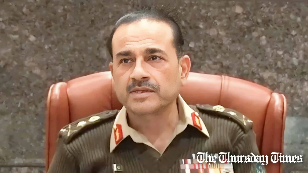 A file photo is shown of COAS General Asim Munir addressing military personnel at Rawalpindi. — FILE/THE THURSDAY TIMES