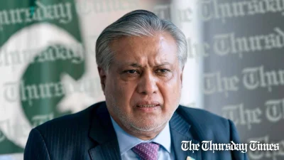 A file photo is shown of incumbent deputy Prime Minister and foreign minister Ishaq Dar. — AP/FILE/THE THURSDAY TIMES