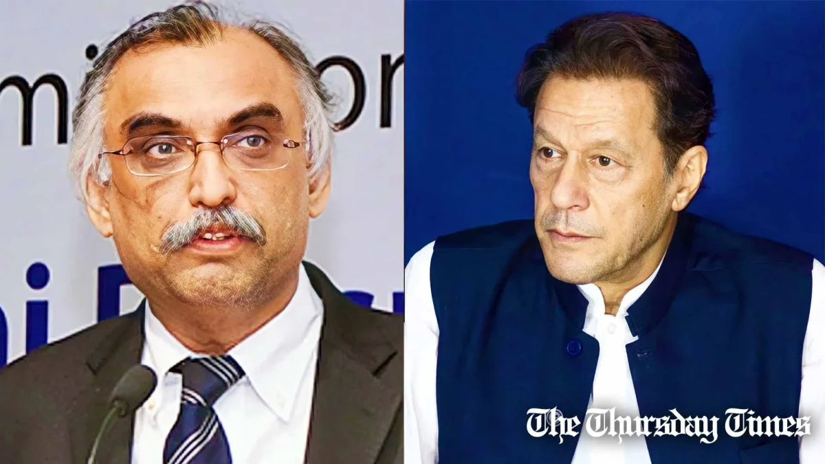 A combined file photo is shown of former FBR chair Shabbar Zaidi (L) and PTI chairman Imran Khan (R). — FILE/THE THURSDAY TIMES