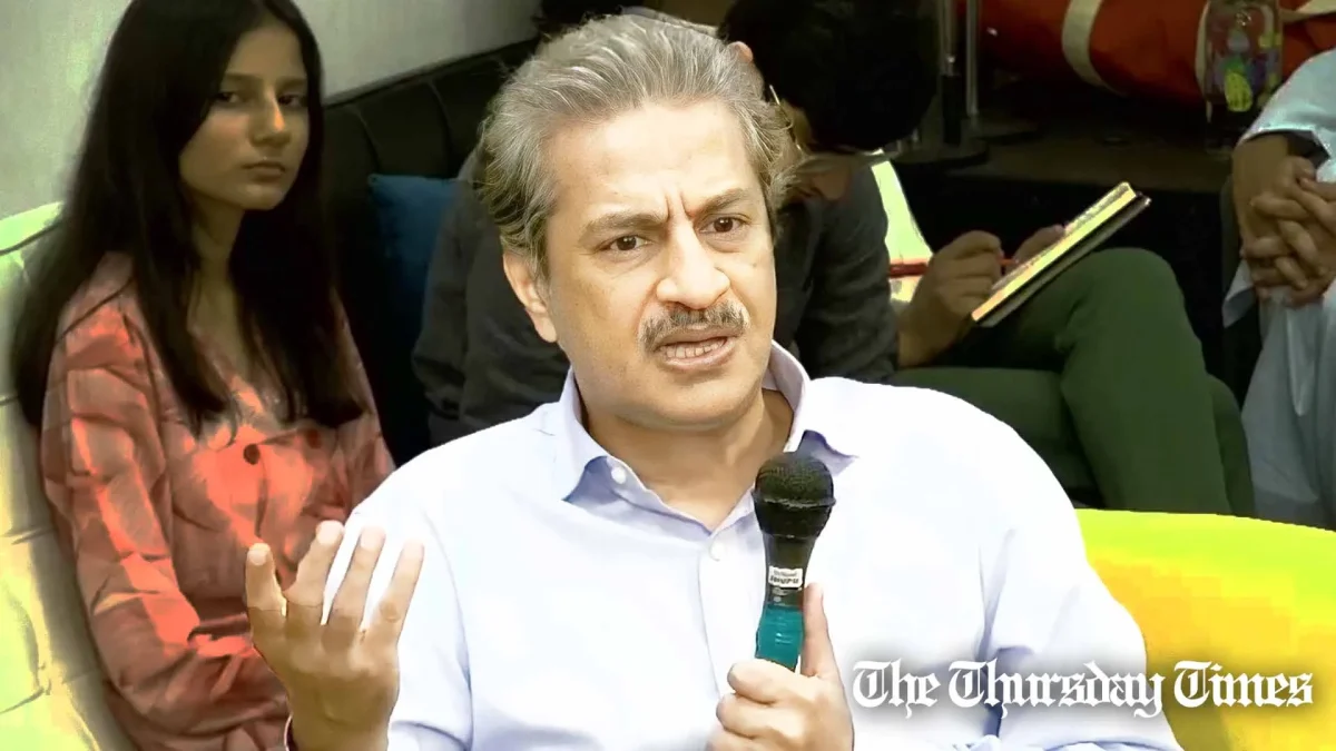A file photo is shown of ex-PEMRA chair Absar Alam at a conference in Islamabad. — FILE/THE THURSDAY TIMES