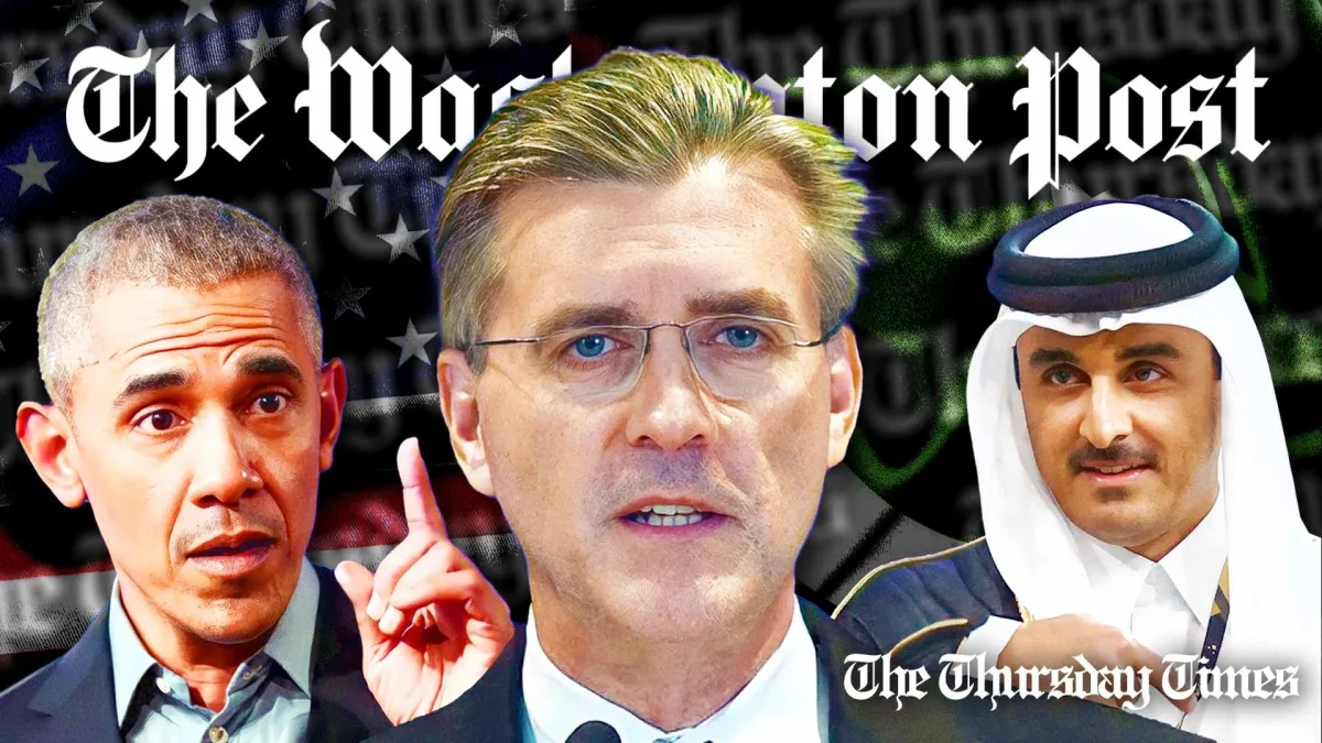 A file photo is shown of former U.S. president Barack Obama (L), former U.S. ambassador to Pakistan Richard G. Olson Jr. (C) and Qatari emir Tamim bin Hamad Al Thani (R). — FILE/THE THURSDAY TIMES