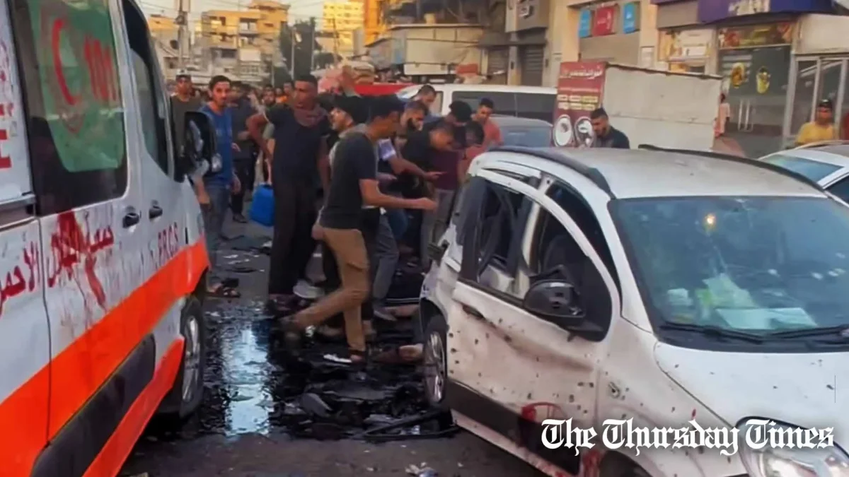 Israeli attacks on the entrance of the Al-Shifa Hospital in Gaza City leaves scores injured or killed on November 3, 2023. — FILE/THE THURSDAY TIMES