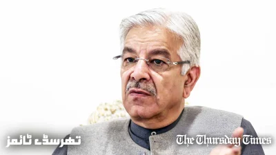 A file photo is shown of Defence Minister Khawaja Asif. — FILE/THE THURSDAY TIMES