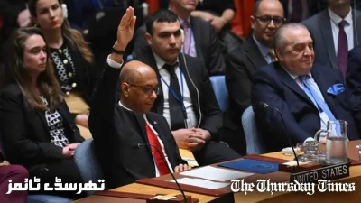 US Deputy Ambassador to the UN, Robert Wood, is shown voting against a resolution to allow the Palestinian State complete UN membership at New York on April 18, 2024. — FILE/THE THURSDAY TIMES