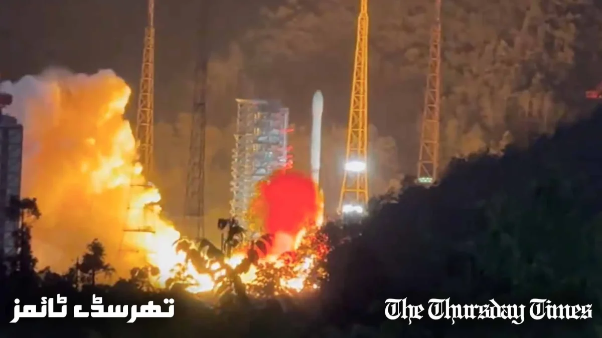 A file photo is shown of Pakistan's second communication satellite, Paksat MM1, being launched into space from China's Xichang Satellite Launch Center. — FILE/THE THURSDAY TIMES