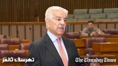 A file photo is shown of incumbent defence minister Khawaja Asif. — FILE/THE THURSDAY TIMES