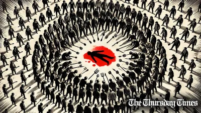 An illustration is shown of mob violence. — ORIGINAL/THE THURSDAY TIMES