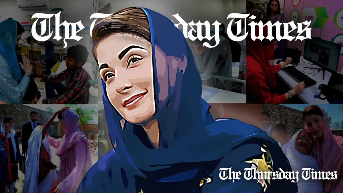 An illustration is shown of Chief Minister for the Punjab, Maryam Nawaz. — © MONTAGE/THE THURSDAY TIMES