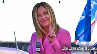 A file photo is shown of Italian prime minister Giorgia Meloni. — FILE/THE THURSDAY TIMES