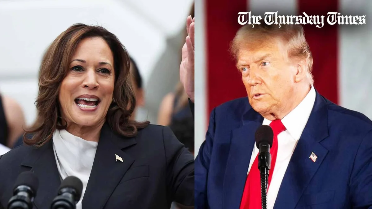 A combined file photo is shown of US vice president Kamala Harris (L) and former US president Donald Trump (R). — FILE/THE THURSDAY TIMES