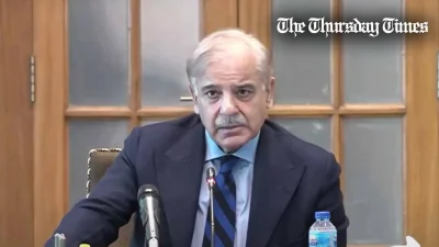 A file photo is shown of incumbent prime minister of Pakistan, Shehbaz Sharif addressing in Quetta. — FILE/THE THURSDAY TIMES