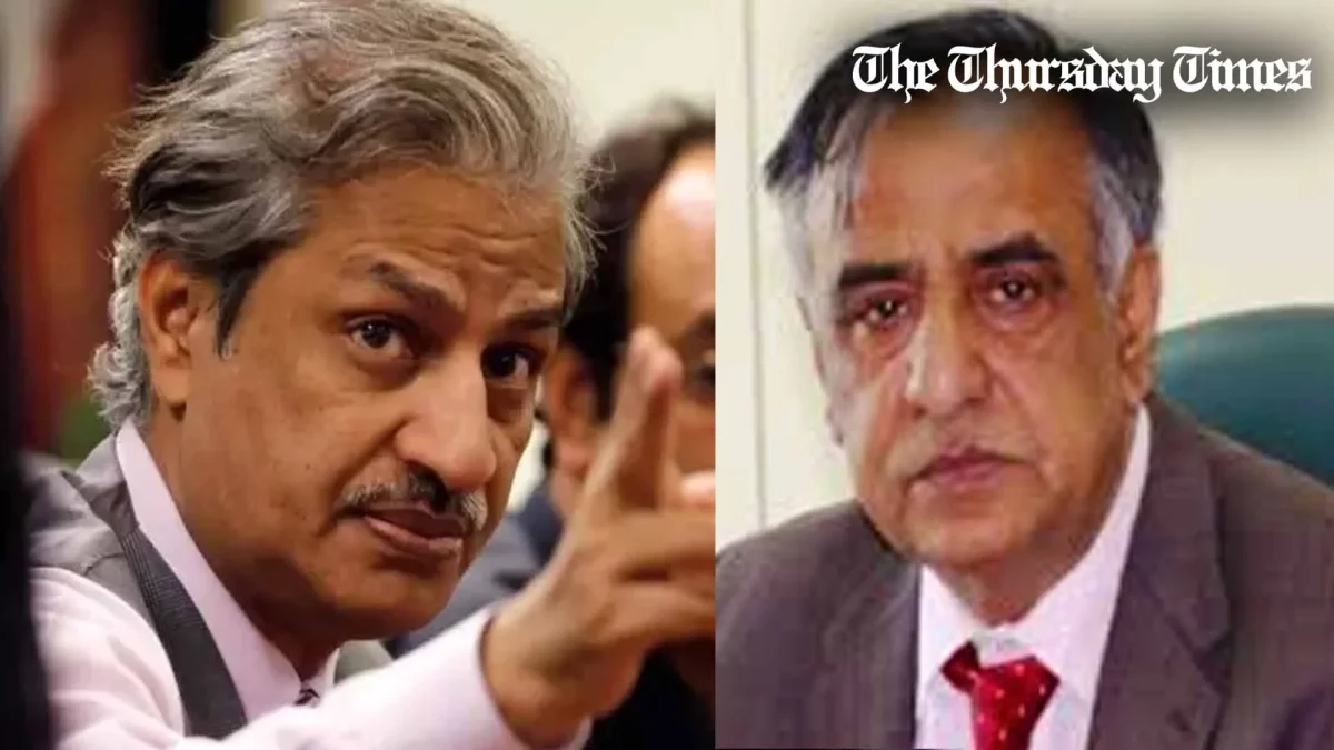 A combined file photo is shown of ex chairman PEMRA, Absar Alam (L) and ex chairman SECP, Zafar Hijazi (R) — FILE/THE THURSDAY TIMES