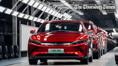 A file photo is shown of a BYD Seal at car manufacturing line. — FILE/THE THURSDAY TIMES