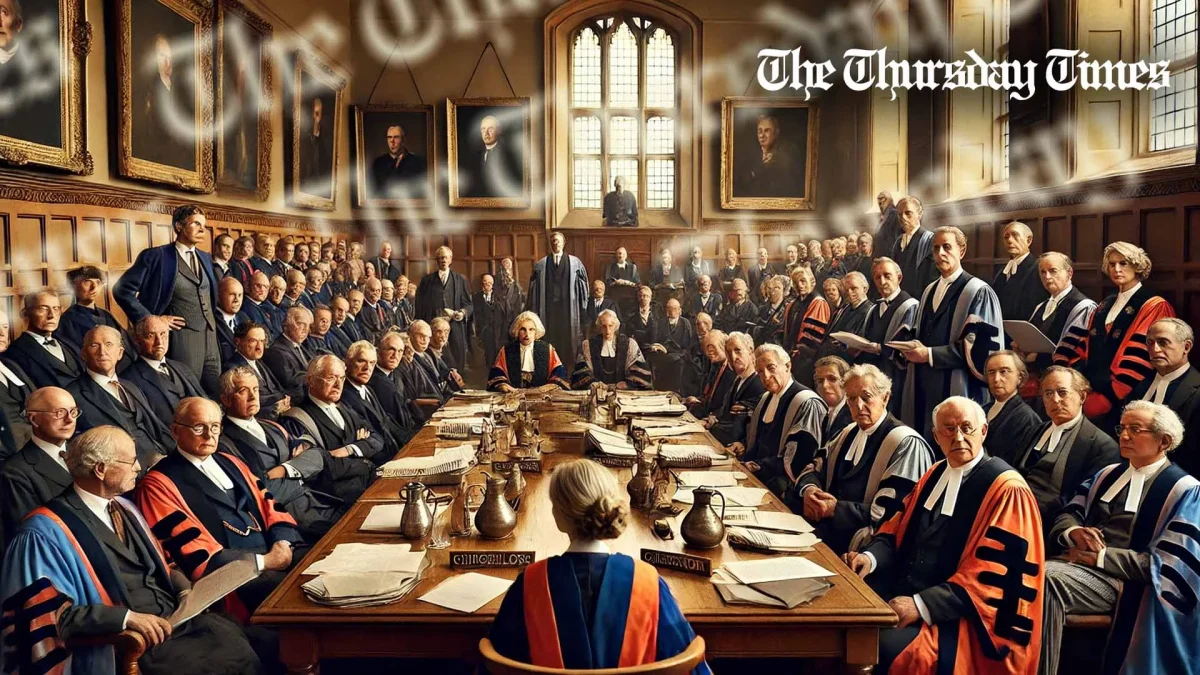 An impression is shown of the Chancellor voting process at Oxford University. — ORIGINAL/THE THURSDAY TIMES