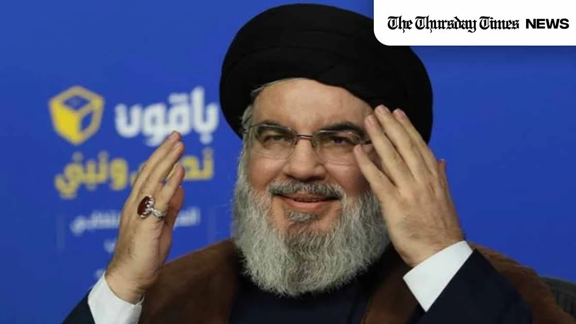 A file photo is shown of former Hezbollah leader Hassan Nasrallah, who was assassinated on September 28, 2024. — FILE/THE THURSDAY TIMES