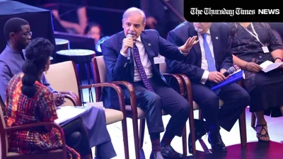 A file photo is shown of incumbent prime minister of Pakistan, Shehbaz Sharif addressing a debate in the UN. — FILE/THE THURSDAY TIMES