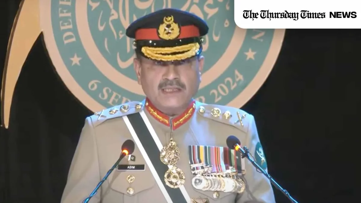 A file photo is shown of Prime Minister Shehbaz Sharif addressing a celebration for Pakistan's 59th Defence Day on September 6, 2024. — FILE/THE THURSDAY TIMES