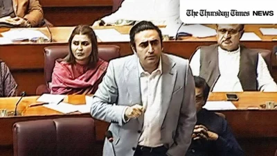 A file photo is shown of PPP chief Bilawal Bhutto-Zardari addressing the National Assembly on September 14, 2024 at Islamabad. — FILE/THE THURSDAY TIMES