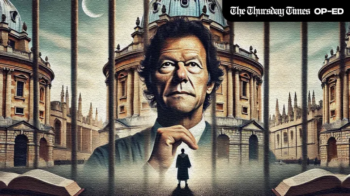 An illustration is shown of former Pakistani prime minister Imran Khan. — ORIGINAL/THE THURSDAY TIMES