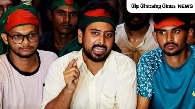 A file photo is shown of Bangladeshi student activist-turned-interim IT Minister Nahid Islam. — FILE/THE THURSDAY TIMES