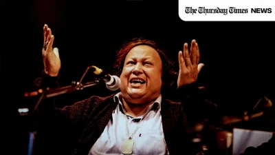 Shahenshah-e-Qawwali Nusrat Fateh Ali Khan is shown at Reading in the United Kingdom on 1993. — FILE/THE THURSDAY TIMES