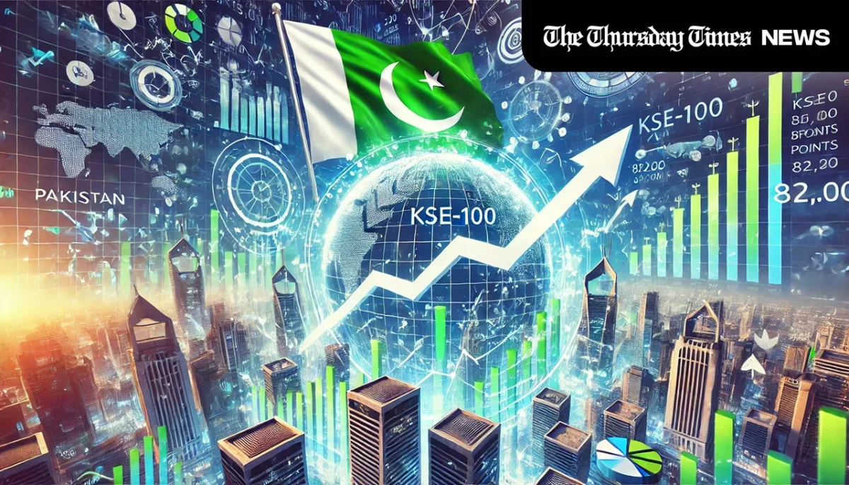 An impression is shown of a bull run at the Pakistani Stock Exchange. — MONTAGE/THE THURSDAY TIMES