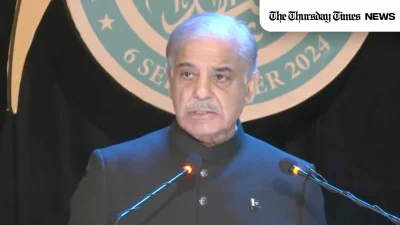 A file photo is shown of Prime Minister Shehbaz Sharif addressing a crowd on September 6, 2024. — FILE/THE THURSDAY TIMES