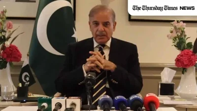 A file photo is shown of incumbent prime minister of Pakistan, Shehbaz Sharif during a press talk at London on 28 September 2024. — FILE/THE THURSDAY TIMES