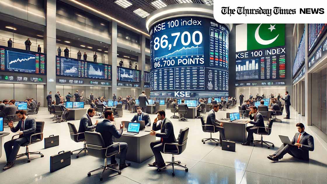 An impression is shown of the Pakistan Stock Exchange. — MONTAGE/THE THURSDAY TIMES