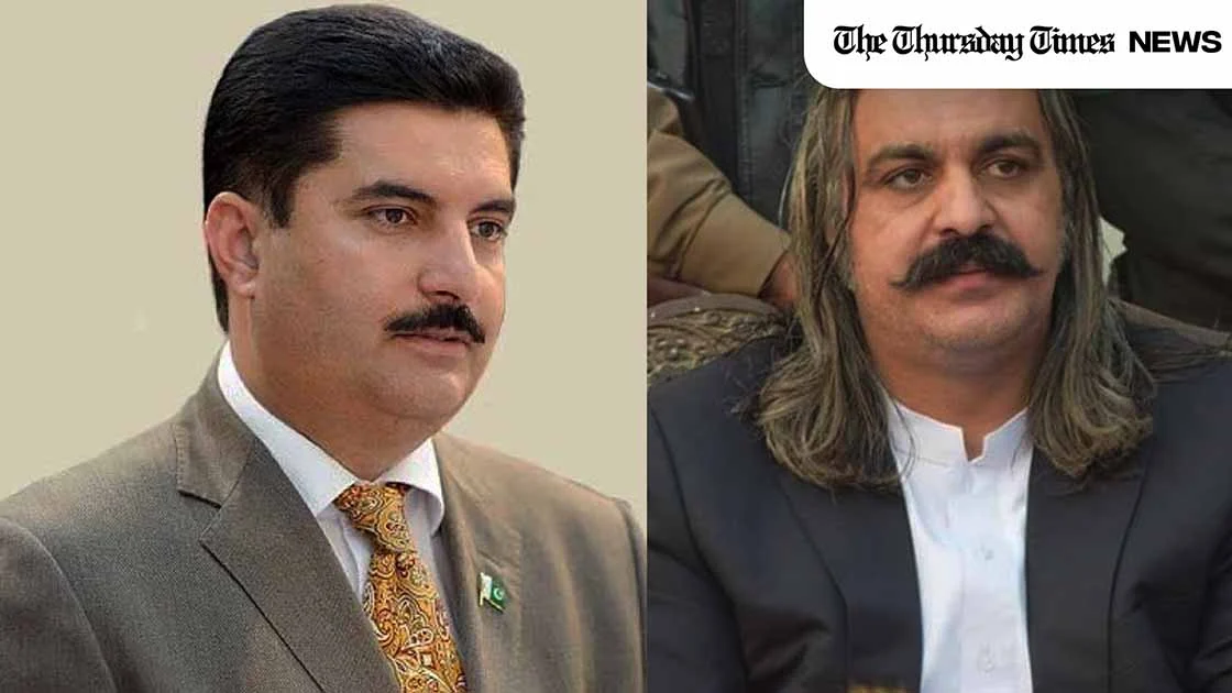 A file photo is shown of KP Governor Faisal Karim Kundi (L) and Chief Minister KPK Ali Amin Gandapur (R) — MONTAGE/THE THURSDAY TIMES