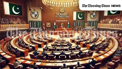 An illustration is shown of the Senate of Pakistan. — ORIGINAL/THE THURSDAY TIMES