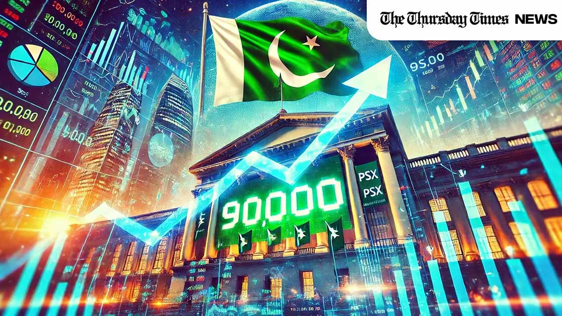 An impression is shown of the Pakistan Stock Exchange. — MONTAGE/THE THURSDAY TIMES