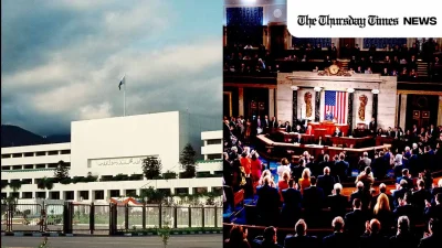 A combined file photo is shown of the National Assembly of Pakistan (L) and the US Congress (R). — FILE/THE THURSDAY TIMES