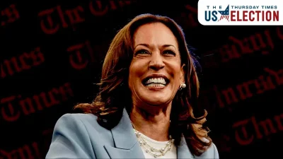 A montage is shown of incumbent U.S. vice president, Kamala Harris. — ELIJAH NOUVELAGE/AFP via Getty Images | MONTAGE/THE THURSDAY TIMES