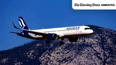 Aegean Airlines launches direct flights from Abu Dhabi, bringing Greek culture to UAE skies. — Nicolas Economou/NurPhoto via Getty Images