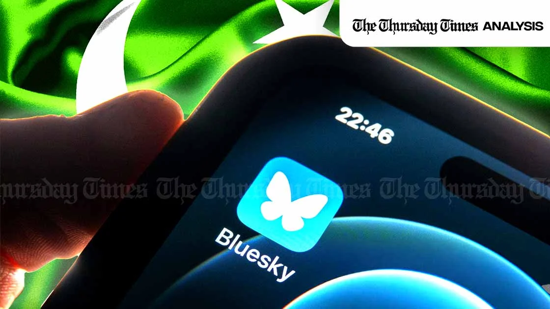 Bluesky, the decentralized platform, is fast becoming Pakistan’s go-to for uncensored conversations amid a landscape of restrictions. — MONTAGE/THE THURSDAY TIMES | Anna Barclay/Getty Images