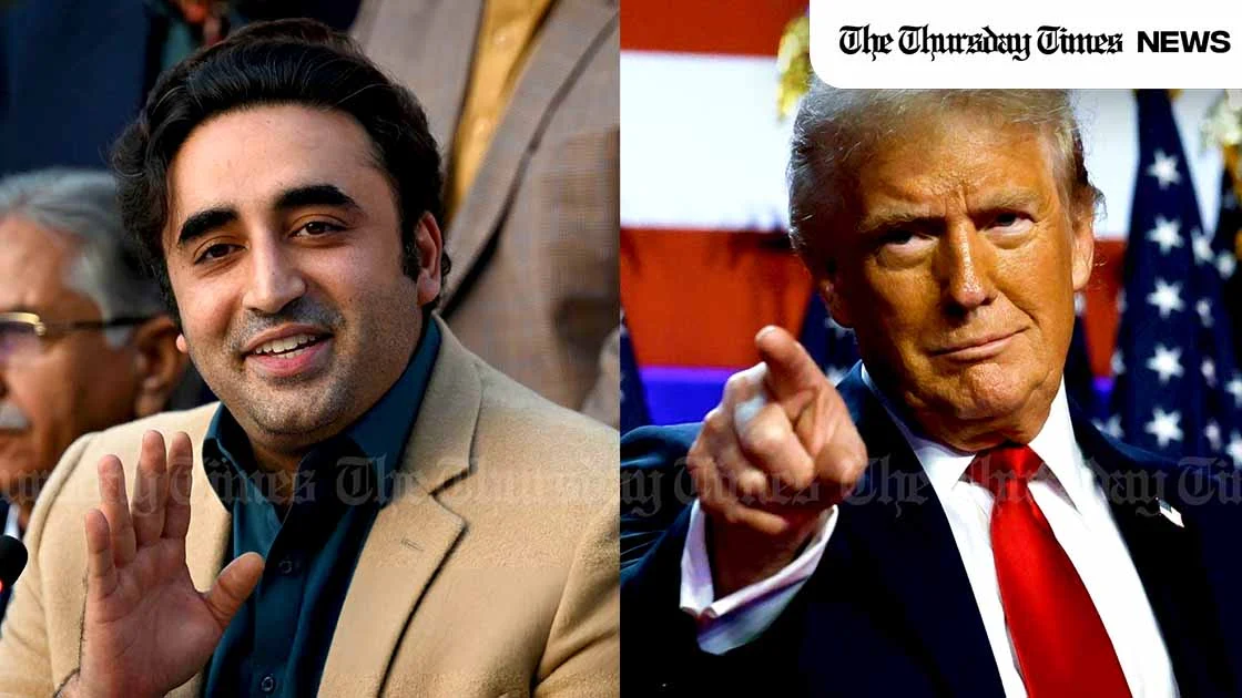 Bilawal celebrates Trump’s anti-war victory, marking a new era. — AAMIR QURESHI/AFP via Getty Images | Chip Somodevilla/Getty Images