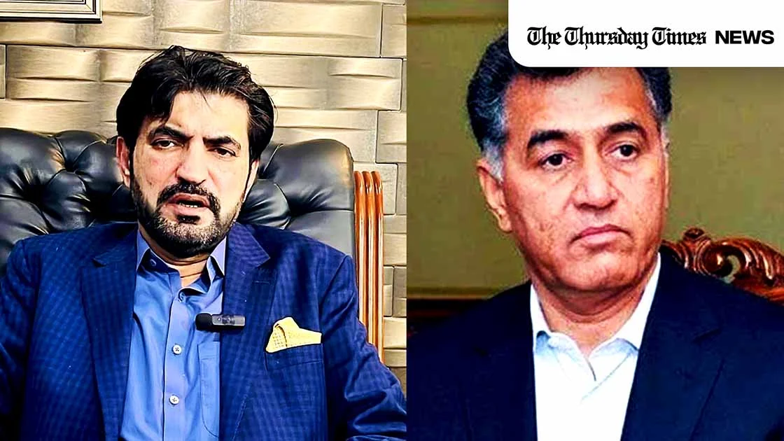 A file photo is shown of former ISI chief Faiz Hameed (R) and PTI MNA Sher Afzal Marwart (L). — FILE/THE THURSDAY TIMES