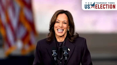 US Vice President Democratic presidential candidate Kamala Harris speaks at Howard University in Washington, DC, on November 6, 2024. — SAUL LOEB/AFP via Getty Images