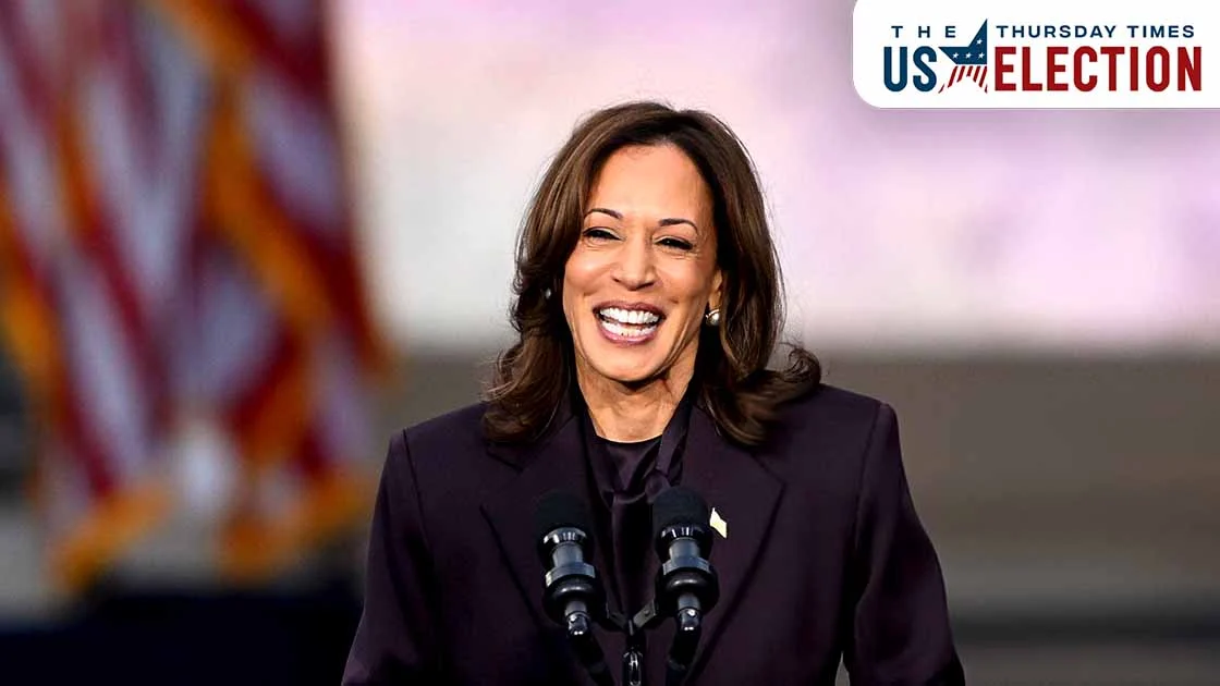 US Vice President Democratic presidential candidate Kamala Harris speaks at Howard University in Washington, DC, on November 6, 2024. — SAUL LOEB/AFP via Getty Images